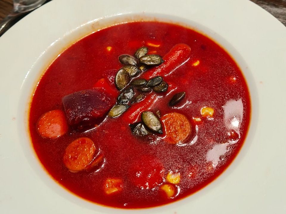 Gemüsesuppe mit Kürbis und Rote Bete von monhe| Chefkoch