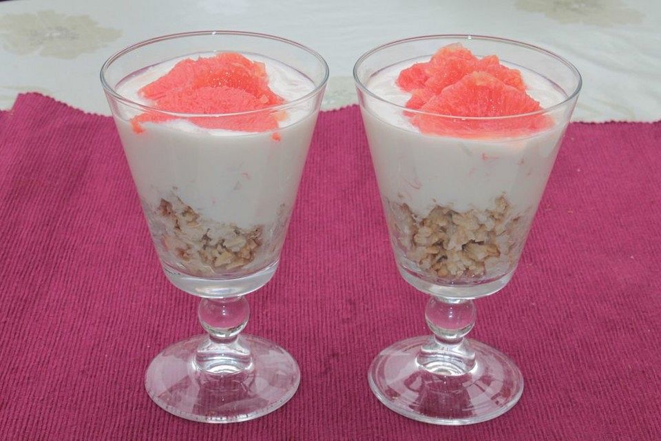 Quark - Creme mit Grapefruits