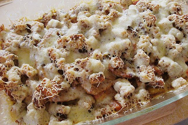 Schnitzelauflauf mit Brot - Käse - Kruste von drfco| Chefkoch