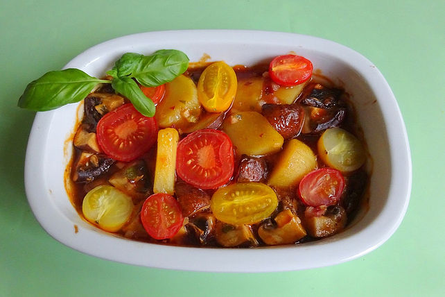 Pikanter Champignon-Kartoffel-Auflauf von alexa147| Chefkoch