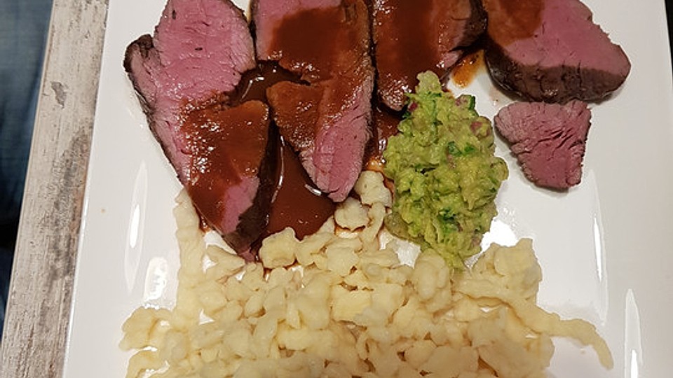 Roastbeef Sous Vide Gegart Mit Rotwein Printen Sosse Von Monika1wiedemann Chefkoch