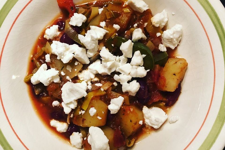 Gemüsepfanne mit Feta