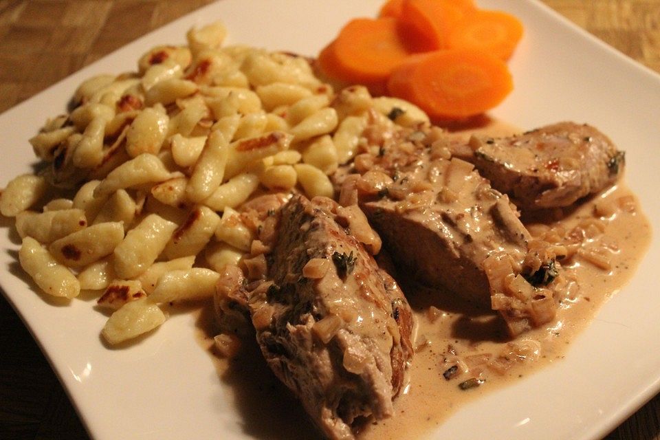 Schweinefilet in Weißwein - Sauce