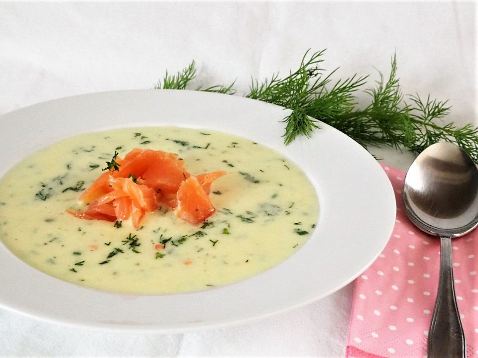 Süppchen mit Lachs und Dill von trekneb| Chefkoch