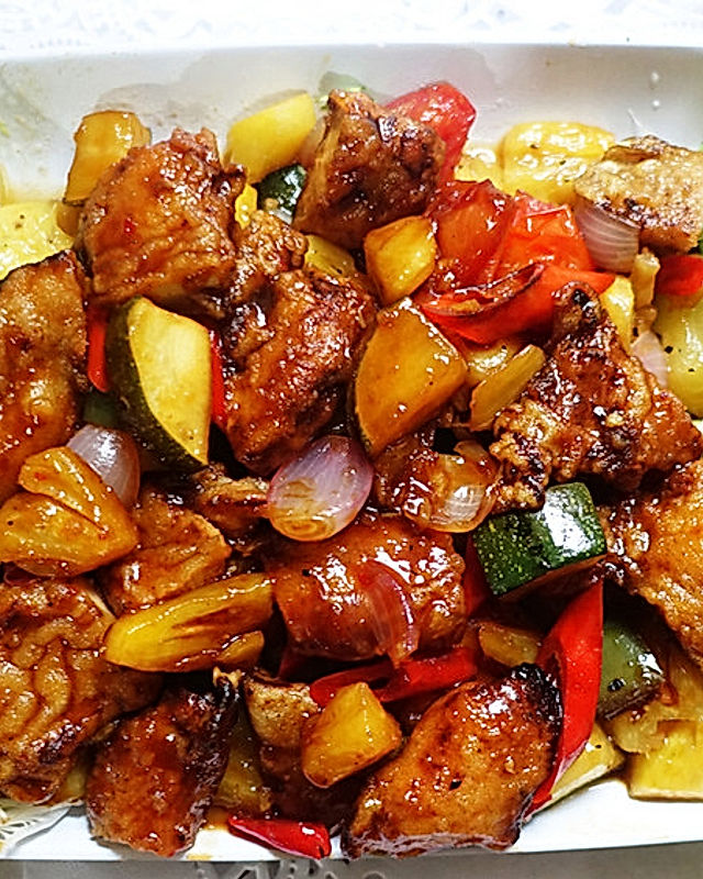 Süß-saure Hühnerbrust – Gai Pad Priau Wan