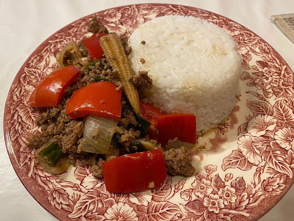 Gebratenes Hackfleisch mit Gemüse von Thai-Deutsch| Chefkoch