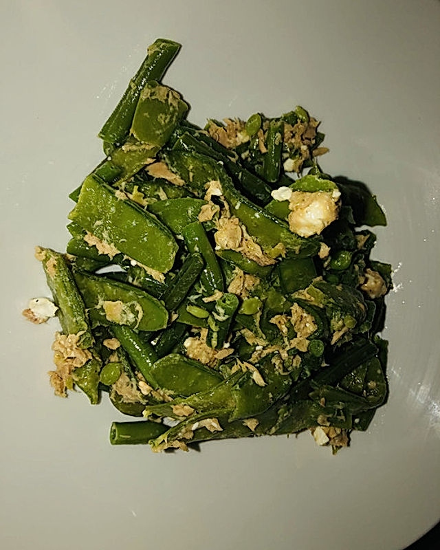 Thunfisch-Feta-Salat mit grünen Bohnen