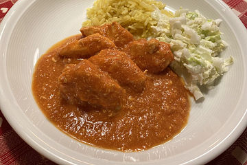 Butter Chicken mit Curryreis und Chinakohl