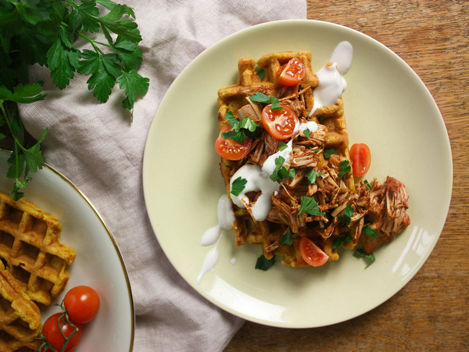 Vegane Kürbiswaffeln mit Pulled Jackfruit von Jacky_F| Chefkoch