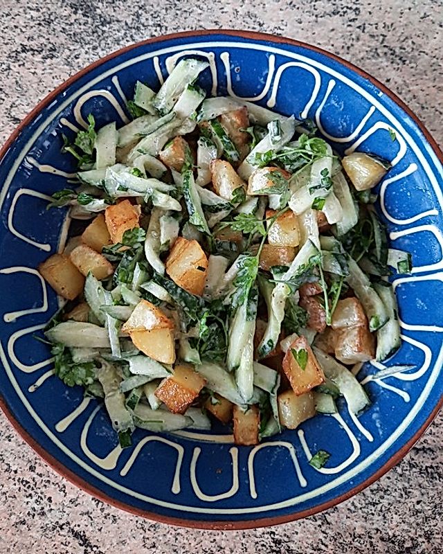 krümeltigers Gurken-Bratkartoffel-Salat