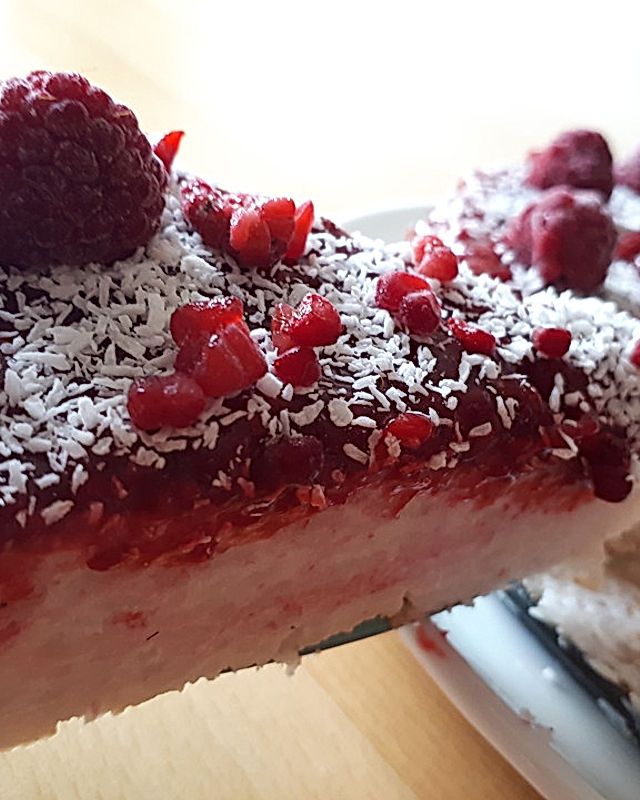 Kokos-Milchreis-Torte mit Himbeeren à la Gabi