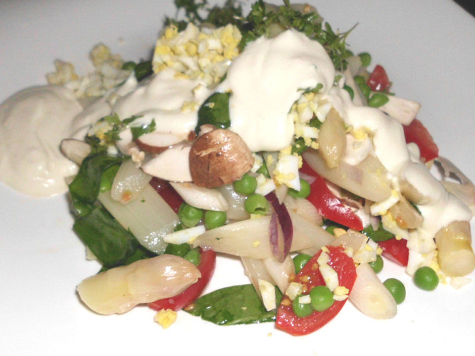 Lauwarmer Salat von gebratenem Spargel und Erbsen von aemp| Chefkoch