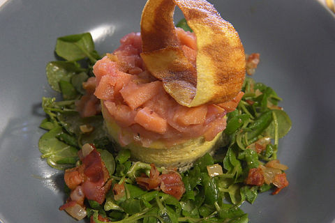 Herzhafter Cheesecake auf Erfurter Brunnenkresse