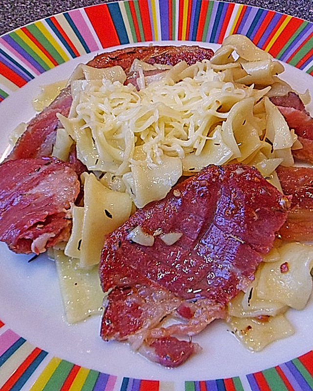 Pancetta - Tagliatelle mit Parmesan