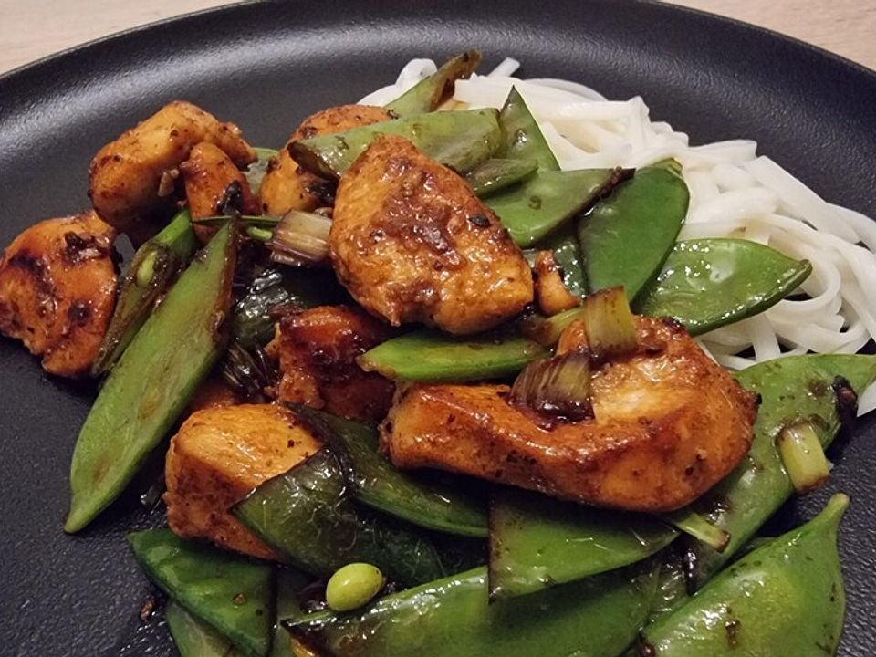 Hähnchen mit Zuckerschoten