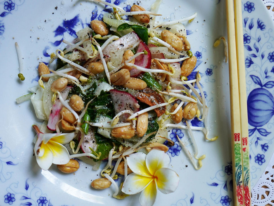 Thailändischer Kohlsalat mit Radieschen und Erdnüssen von dieter ...