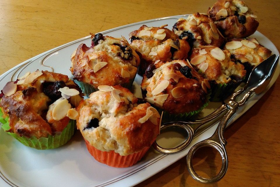 Quark-Muffins mit Heidelbeeren