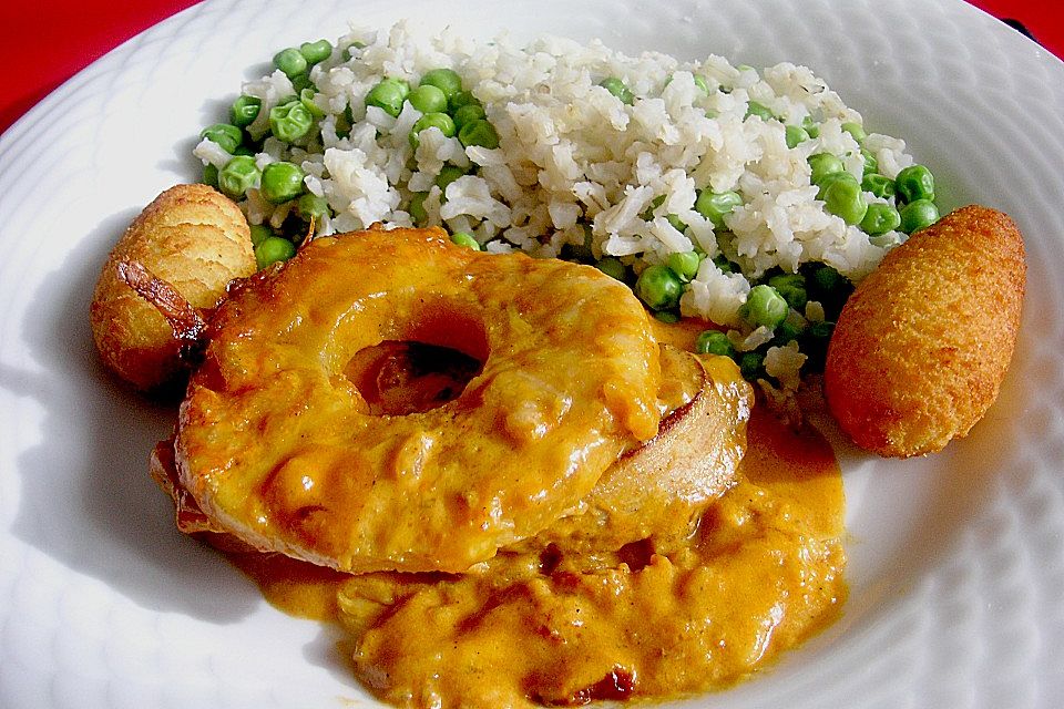 Schweinefilet & Ananas in Currysahne Schweinefilet & Ananas in Currysahne