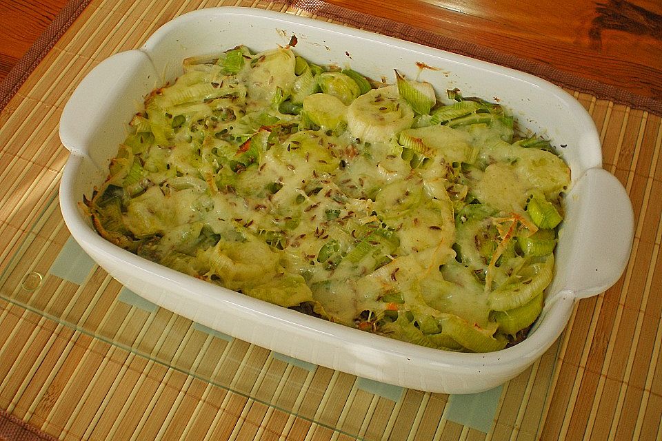 Grünkernauflauf mit Lauch Grünkernauflauf mit Lauch