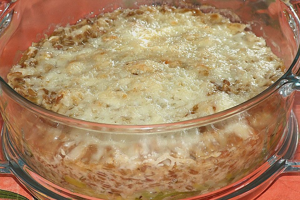 Grünkernauflauf mit Lauch Grünkernauflauf mit Lauch