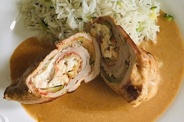 Feurige Schweineroulade Auf Zucchini Reis Von Schwarzaeugige Chefkoch 