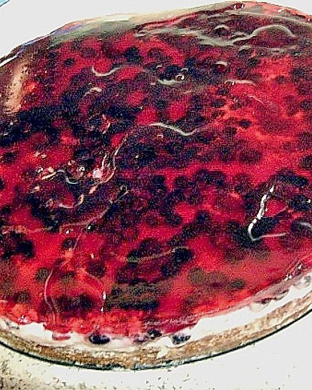 Heidelbeertorte mit Rotweincreme