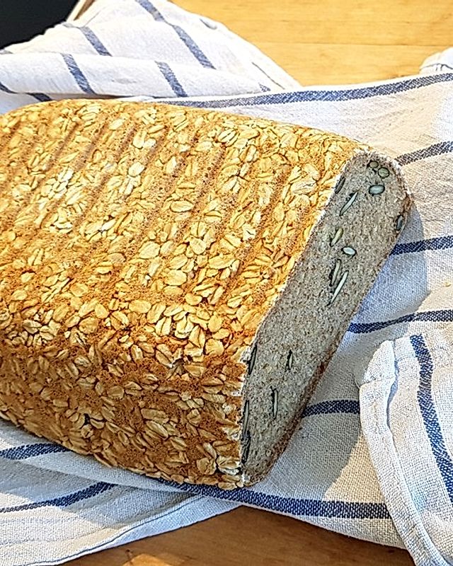 Dinkel-Hirse-Brot mit wenig Hefe und wenig Aufwand
