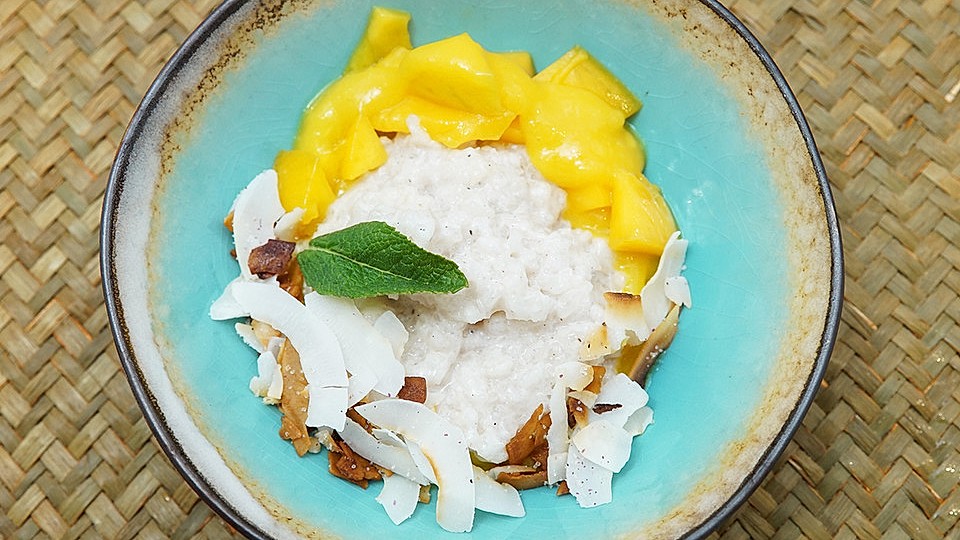 Sticky Rice An Mangovariation Mit Kokoschips Von Dasperfektedinner Chefkoch