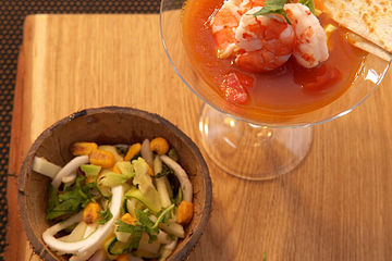 Veganes Kokosnuss-Ceviche und Coctel de Camarón
