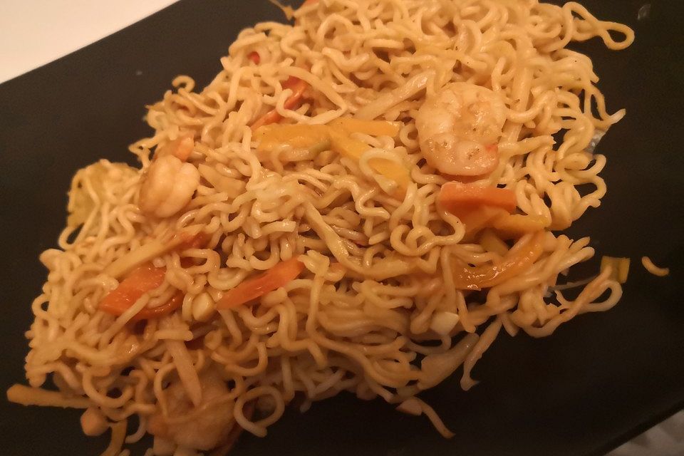 Shrimps - Gemüse - Mie Nudel - Wok, süß- scharf