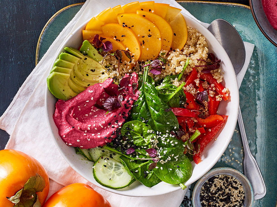 Quinoa Salat-Bowl mit Kaki von Kaki_Ribera_del_Xuquer | Chefkoch