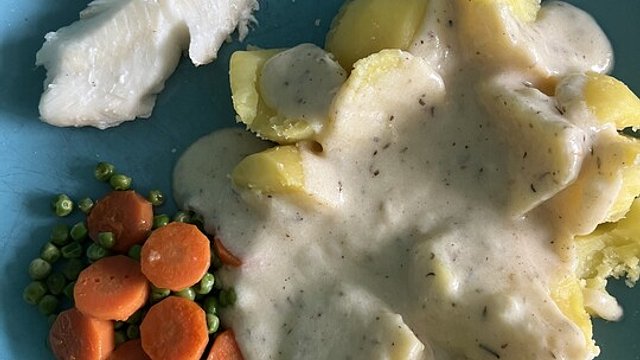 Schellfisch mit Thymian-Senf-Sauce von Monika Schellfisch mit Thymian-Senf-Sauce von Monika