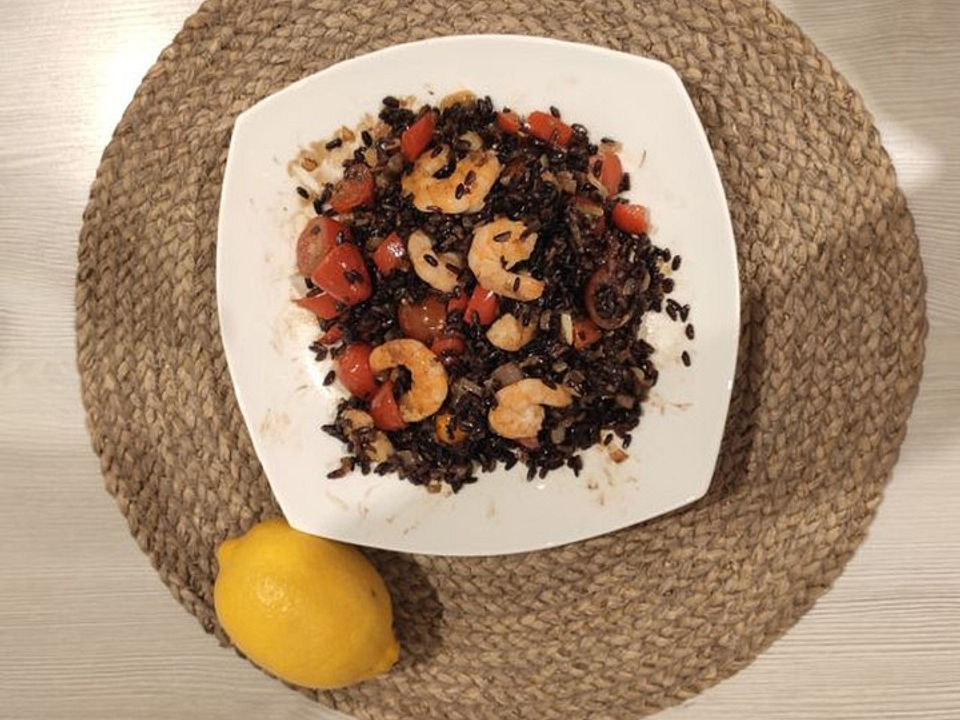 Schwarzer Reis mit Garnelen von frhofmann| Chefkoch