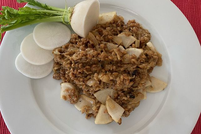 Römisches Getreide-Risotto &amp;quot;Ammersee Lech&amp;quot; mit Emmer, Radi und ...