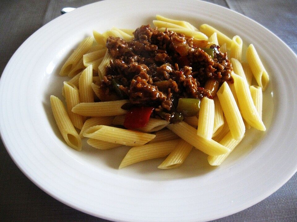 Rigatoni Mit Hackfleischsoße Von Rudiflei Chefkoch