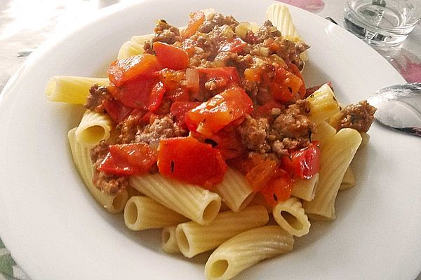 Rigatoni Mit Hackfleischsoße Von Rudiflei Chefkoch