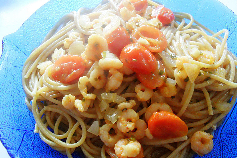 Shrimps - Weißwein - Sauce für Pasta