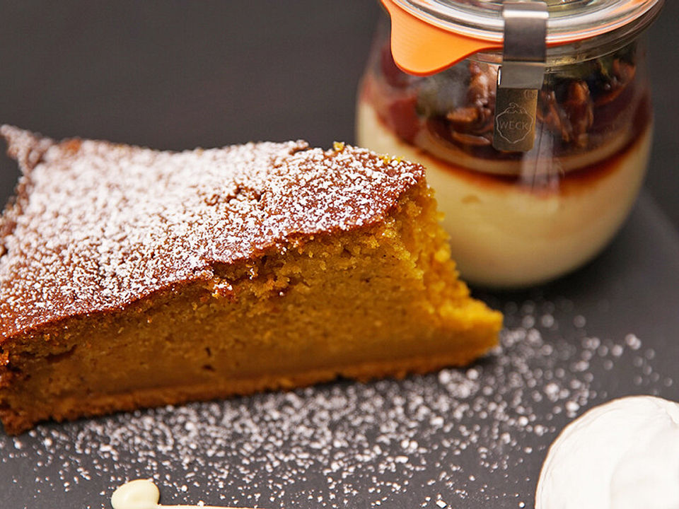 Beschwipste Kirschen auf Vanillepudding an Kürbiskuchen von ...