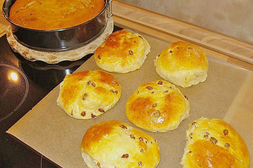 Quarkbrötchen mit und ohne Rosinen