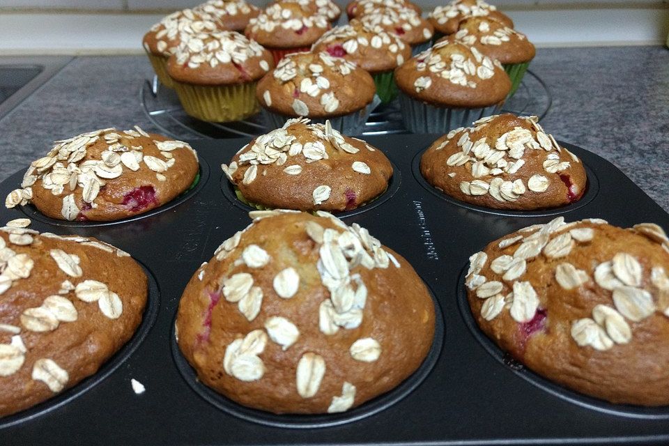 Haferflocken - Johannisbeer - Muffins