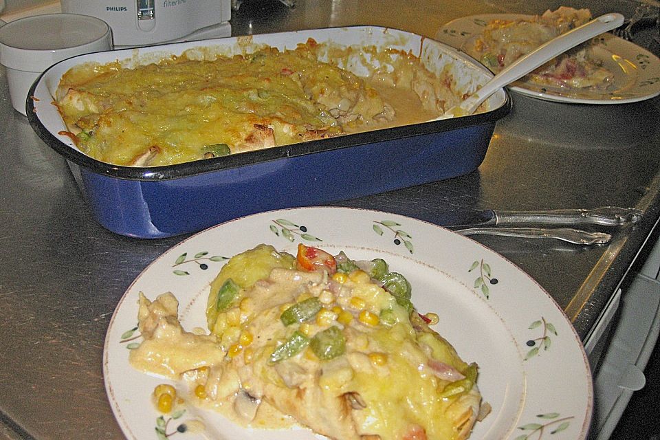 Hähnchen-Tortilla-Auflauf