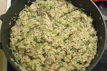 Reispfanne mit Rindfleisch