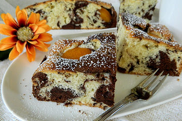 Stracciatella Marmorkuchen mit Aprikosen