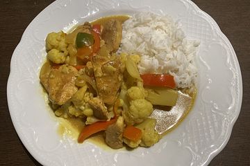 Blumenkohl-Curry mit Hähnchenbrust