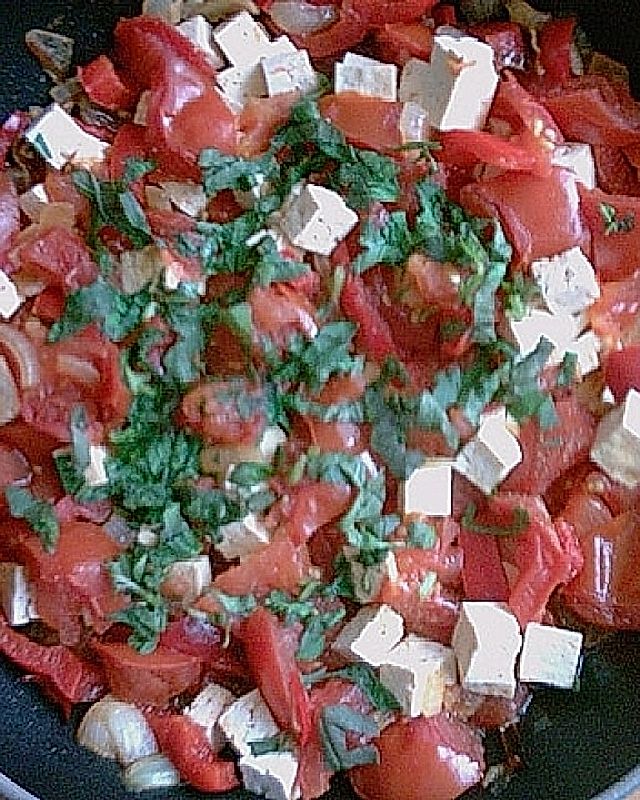 Tomatensoße mit Paprika und Tofu