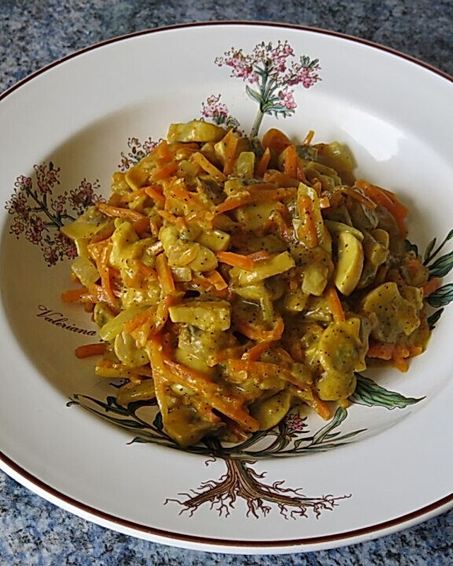 Karotten und Champignons in Currysauce