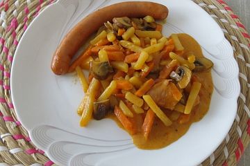 Karotten und Champignons in Currysauce