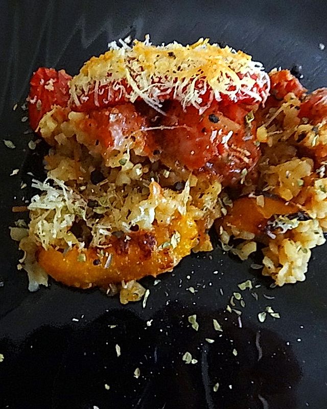 Couscous-Auflauf mit gegrilltem Paprika