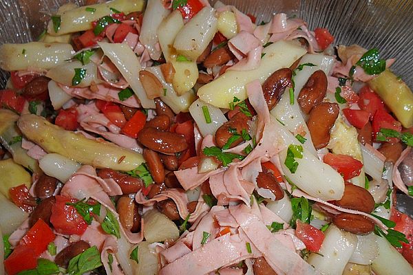 Lauwarmer Spargelsalat mit Borlotti - Bohnen und Mortadella von ...