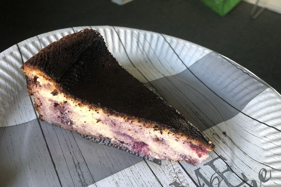 Diät - Käsekuchen ohne Boden mit Blaubeeren